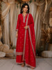 Queen Pink Floral Zari Embroidered Design Georgette Straight Cut Salwar Suit with Matching Dupatta