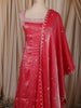 Queen Pink Floral Zari Embroidered Design Organza Anarkali Salwar Suit with Dupatta