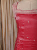 Queen Pink Floral Zari Embroidered Design Organza Anarkali Salwar Suit with Dupatta