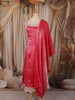 Queen Pink Floral Zari Embroidered Design Organza Anarkali Salwar Suit with Dupatta
