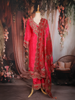 Queen Pink Floral Zari Embroidered Design Synthetic Palazzo Suit