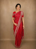 Queen Pink Floral Zari Woven Design Banarasi Silk Designer Saree with Designer Border