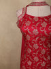 Queen Pink Floral Zari Woven Design Banarasi Silk Palazzo Suit with Choker Dupatta