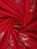Queen Pink Floral Zari Woven Design Semi Banarasi Silk Saree with Contrast Zari Border