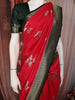 Queen Pink Floral Zari Woven Design Semi Banarasi Silk Saree with Contrast Zari Border