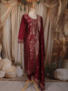 Queen Pink Floral Zari Woven Design Semi Silk Straight Cut Salwar Suit with Dupatta