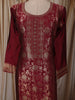 Queen Pink Floral Zari Woven Design Semi Silk Straight Cut Salwar Suit with Dupatta