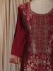 Queen Pink Floral Zari Woven Design Semi Silk Straight Cut Salwar Suit with Dupatta