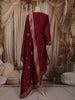 Queen Pink Floral Zari Woven Design Semi Silk Straight Cut Salwar Suit with Dupatta