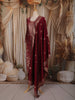 Queen Pink Floral Zari Woven Design Semi Silk Straight Cut Salwar Suit with Dupatta