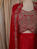 Queen Pink Floral Zari and Stone Embroidered Design Organza Skirt Top With Over Coat