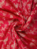 Queen Pink Floral and Animal Motif Zari Woven Design Pure Banarasi Silk Saree with Zari Border