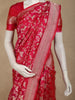 Queen Pink Floral and Animal Motif Zari Woven Design Pure Banarasi Silk Saree with Zari Border