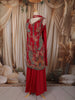Queen Pink Floral and Peacock Sequins Zari Embroidered Design Georgette Palazzo Suit with Choker Dupatta