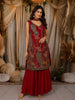 Queen Pink Floral and Peacock Sequins Zari Embroidered Design Georgette Palazzo Suit with Choker Dupatta