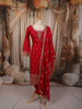 Queen Pink Geometric Zari Woven Design Raw Silk Straight Cut Salwar Suit with Matching Designer Dupatta