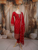 Queen Pink Geometric Zari Woven Design Raw Silk Straight Cut Salwar Suit with Matching Designer Dupatta