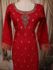 Queen Pink Geometric Zari Woven Design Raw Silk Straight Cut Salwar Suit with Matching Designer Dupatta