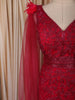 Queen Pink Heavy Kartana and Beads Embroidered Design Net Skirt and Top with Cape Sleeves