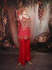 Queen Pink Heavy Mirror and Metallic Embroidered Design Satin Palazzo Suit with Choker Dupatta