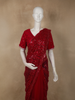 Queen Pink Heavy Sequins Embroidered Design Net Designer Saree with Blouse
