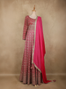 Queen Pink Heavy Sequins and Zari Embroidered Georgette Gown with Dupatta