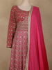 Queen Pink Heavy Sequins and Zari Embroidered Georgette Gown with Dupatta