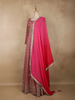 Queen Pink Heavy Sequins and Zari Embroidered Georgette Gown with Dupatta