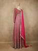 Queen Pink Heavy Sequins and Zari Embroidered Georgette Gown with Dupatta
