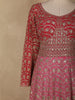 Queen Pink Heavy Sequins and Zari Embroidered Georgette Gown with Dupatta