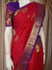 Queen Pink Leaf Butta Zari Woven Design Pure Kanchipuram Silk Saree with Contrast Zari Border