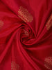 Queen Pink Leaf Butta Zari Woven Design Pure Kanchipuram Silk Saree with Contrast Zari Border