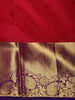 Queen Pink Leaf Butta Zari Woven Design Pure Kanchipuram Silk Saree with Contrast Zari Border