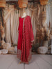 Queen Pink Leaf Mirror and Zari Embroidered Design Georgette Long Anarakli Gown with Matching Dupatta