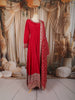Queen Pink Leaf Mirror and Zari Embroidered Design Georgette Long Anarakli Gown with Matching Dupatta