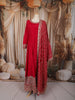 Queen Pink Leaf Mirror and Zari Embroidered Design Georgette Long Anarakli Gown with Matching Dupatta
