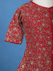 Queen Pink Floral Design Kids Peplum Top With Skirt And Dupatta
