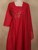 Queen Pink Leaf Thread and Beads Embroidered Design Cotton Salwar Suit with Dupatta
