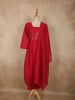 Queen Pink Leaf Thread and Beads Embroidered Design Cotton Salwar Suit with Dupatta