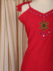 Queen Pink Mirror Embroidered Design Cotton Straight Cut Salwar Suit with Matching Dupatta