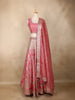 Queen Pink Mirror Work Banarasi Silk Lehenga Set with Dupatta
