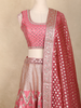 Queen Pink Mirror Work Banarasi Silk Lehenga Set with Dupatta
