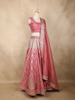 Queen Pink Mirror Work Banarasi Silk Lehenga Set with Dupatta