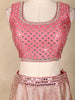 Queen Pink Mirror Work Banarasi Silk Lehenga Set with Dupatta