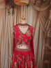 Queen Pink Multicolor Floral Sequins and Zari Embroidered Design Tussar Silk Party Lehenga with Matching Choker Dupatta