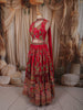 Queen Pink Multicolor Floral Sequins and Zari Embroidered Design Tussar Silk Party Lehenga with Matching Choker Dupatta