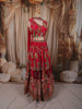 Queen Pink Multicolor Floral Sequins and Zari Embroidered Design Tussar Silk Party Lehenga with Matching Choker Dupatta