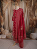Queen Pink Paisley Printed Design Cotton Salwar Suit with Dupatta