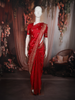 Queen Pink Peacock Butta Zari Woven Design Crepe Silk Fancy Saree