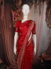 Queen Pink Peacock Butta Zari Woven Design Crepe Silk Fancy Saree